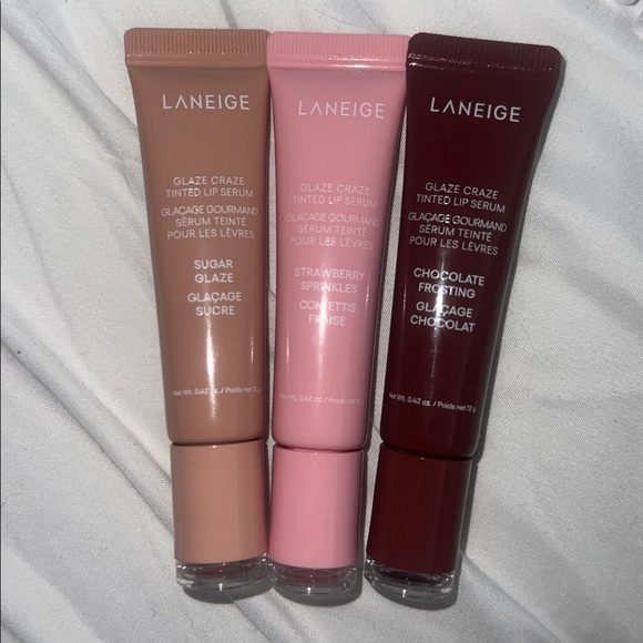 LANEIGE Glaze Craze Tinted Lip Serum Trio - Chocolate Sugar Strawberry